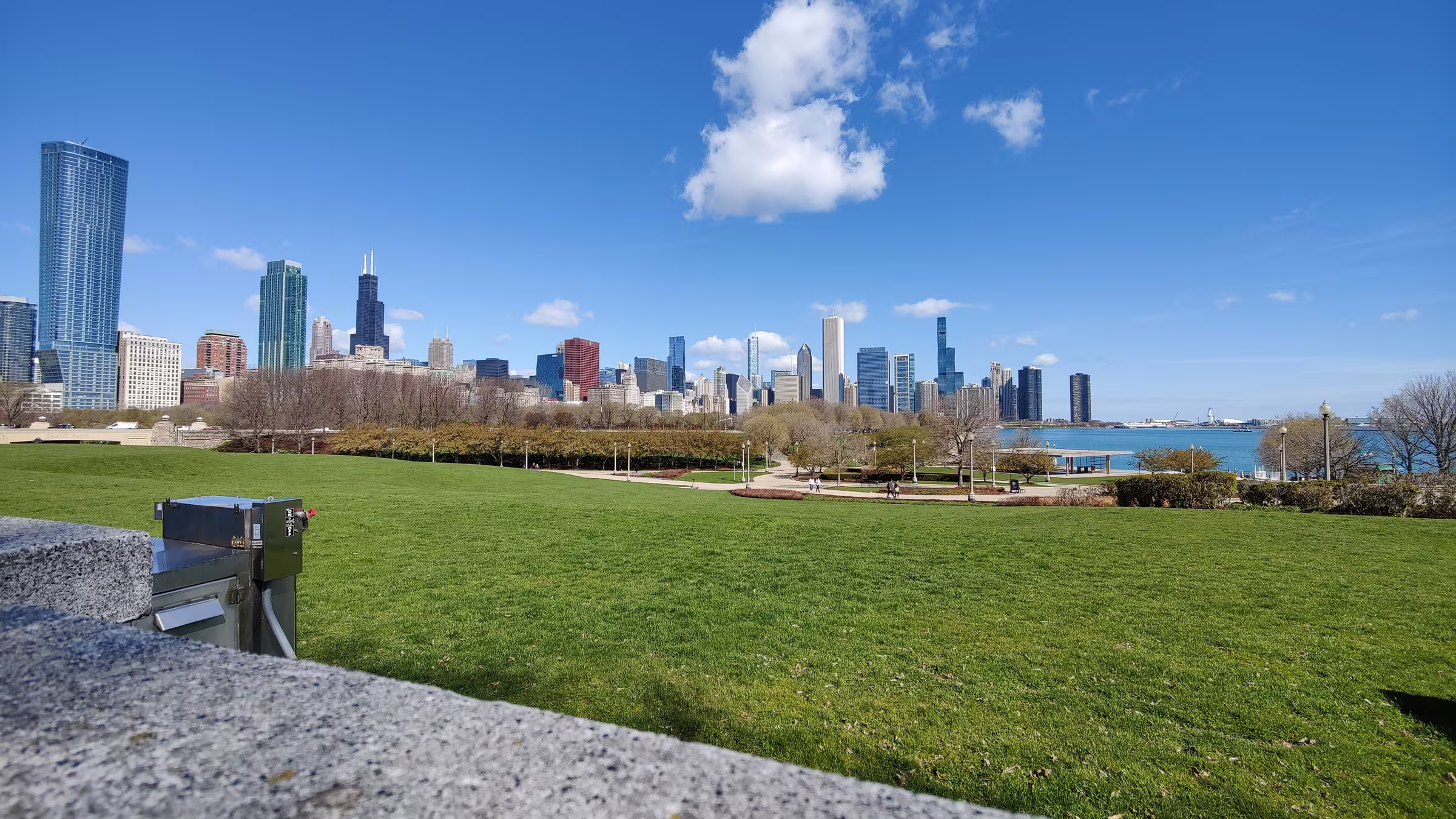 The Chicago skyline from the lakefront