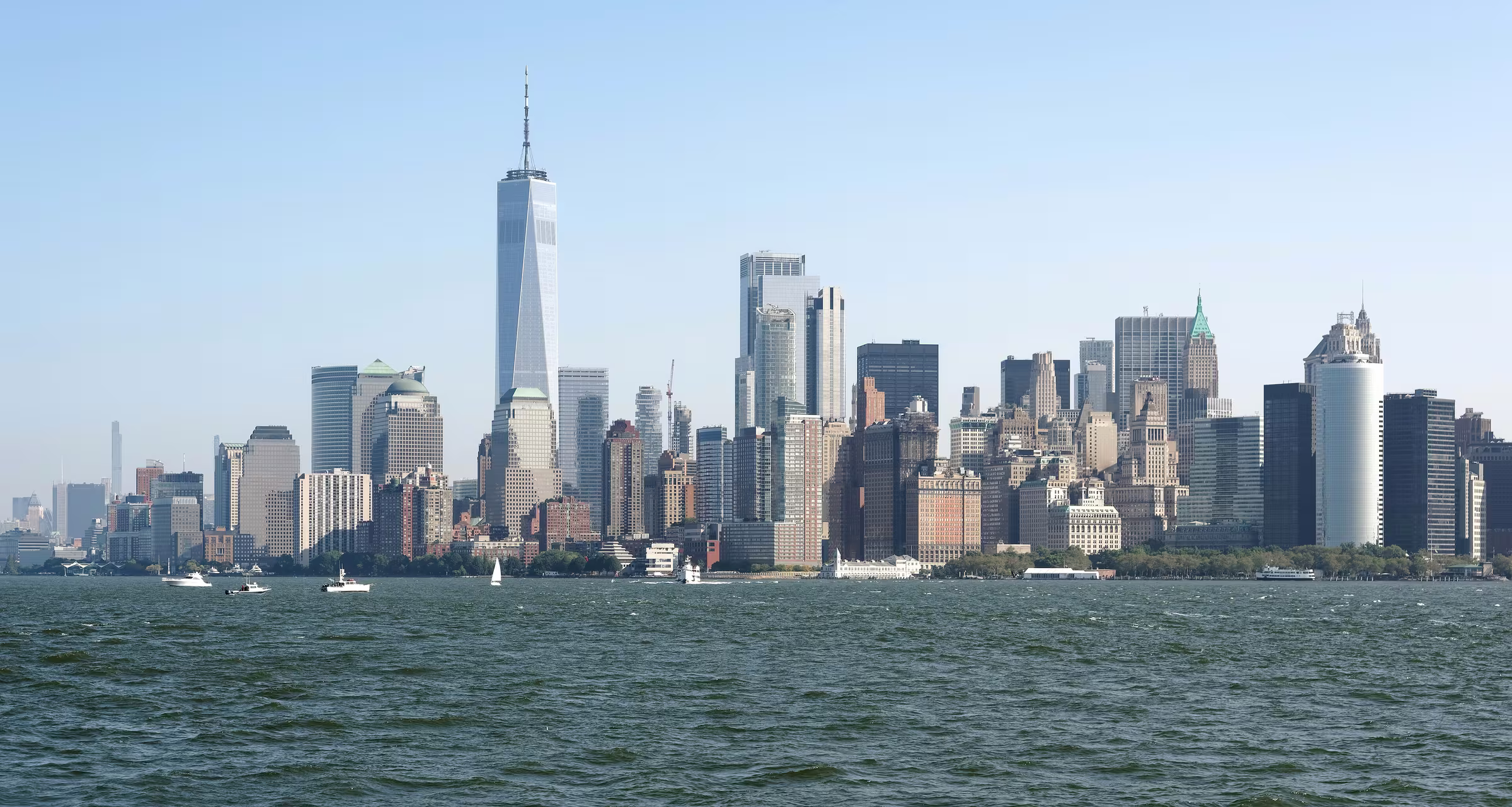 The Manhattan skyline from the water