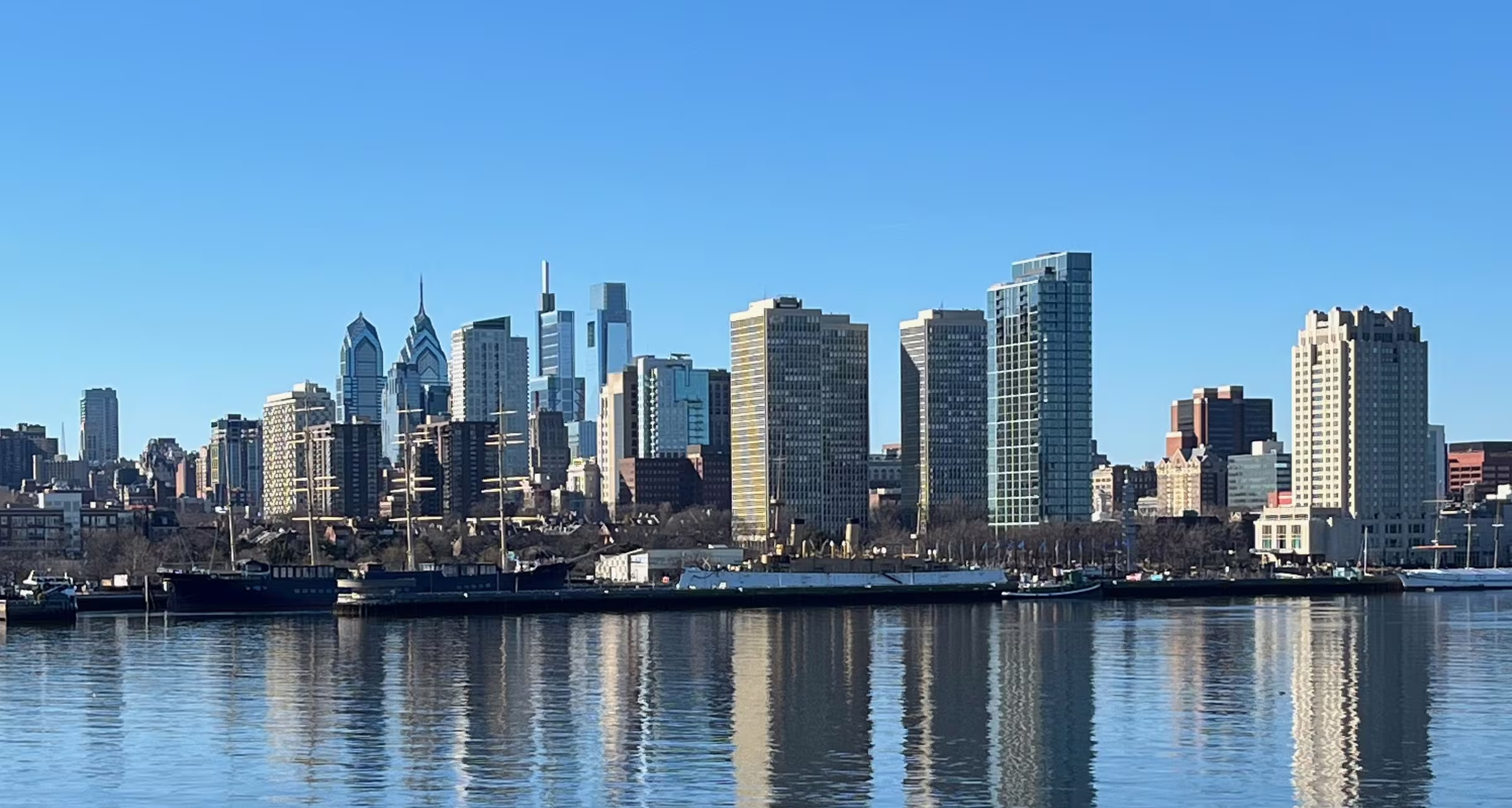 The Philadelphia skyline from the Camden waterfront